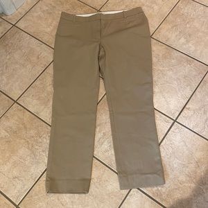 Brand new J Crew stretch trousers with straight leg in khaki size 14 Short